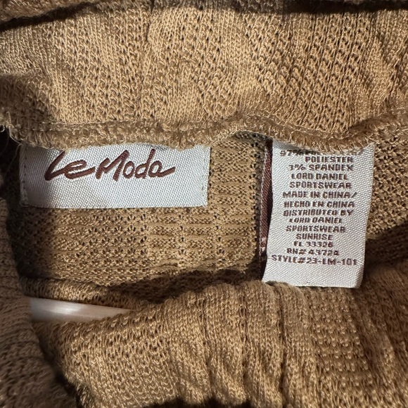 Le Mode Beige Poncho Sweater With Cowl Neck - Picture 2 of 3